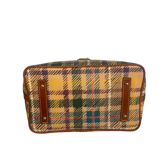 Dooney & Bourke Tartan Plaid Domed Satchel – Leather Trim & Braided Handles - Picture 5 of 16